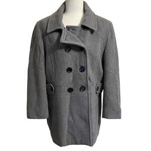 Gray Double-Breasted Women's Coat
